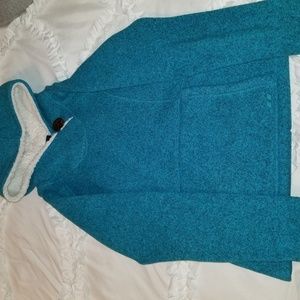 Koppen brand teal sherpa lined hoodie